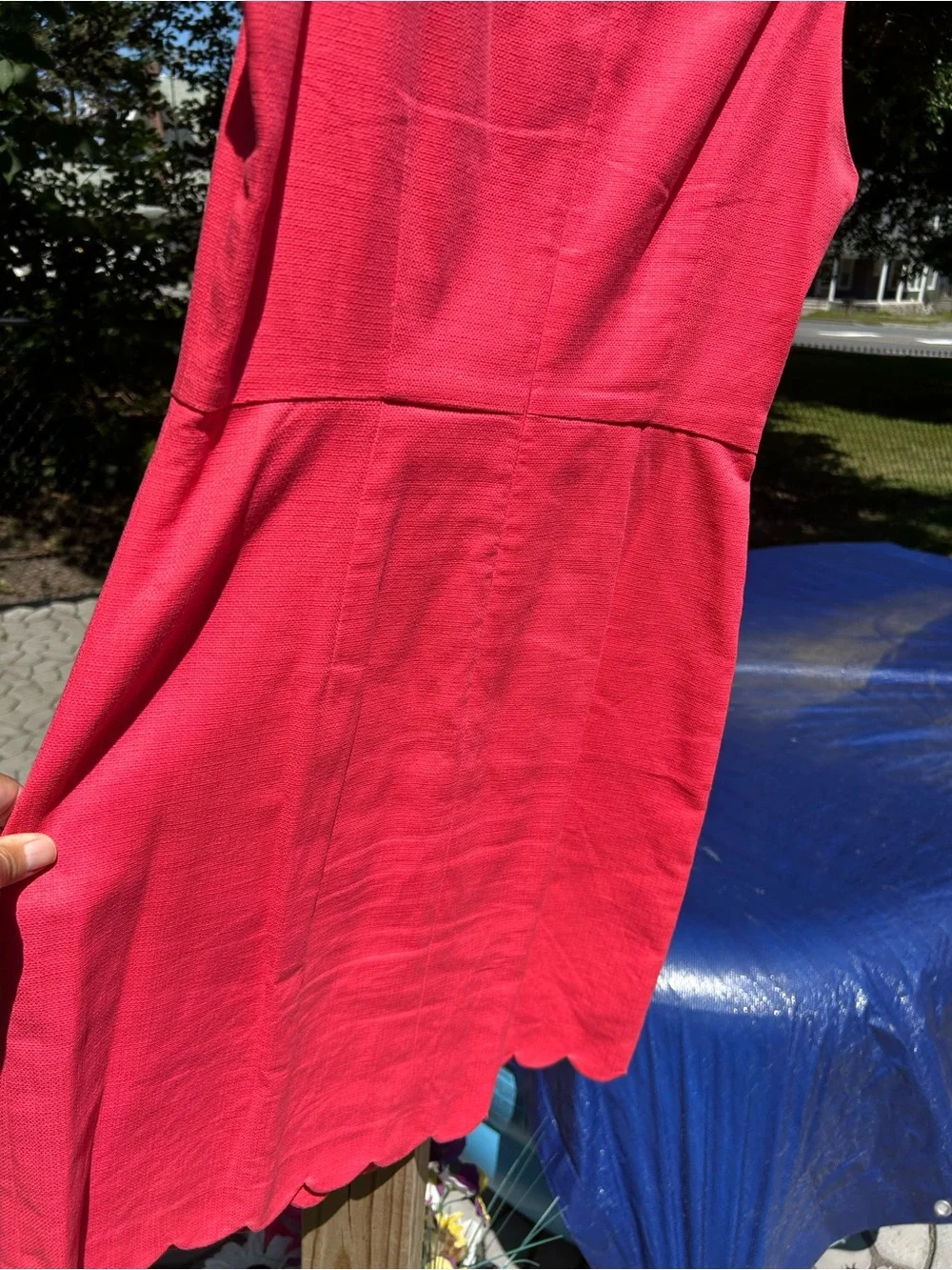 EUC J. Crew Scalloped Sheath Midi Dress, Sleeveless, Lined and Zipper Back